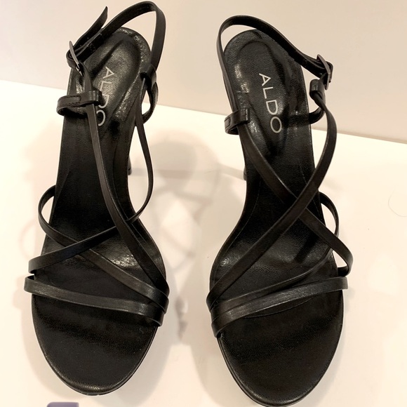 Like-new Strappy Black Heels